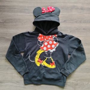 Disney Parks Disneyland Minnie Mouse Ears Hoodie Sweatshirt Girl's Size XL